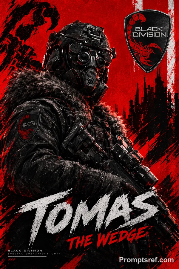 Томас «Клин» в стиле плаката Black Division
