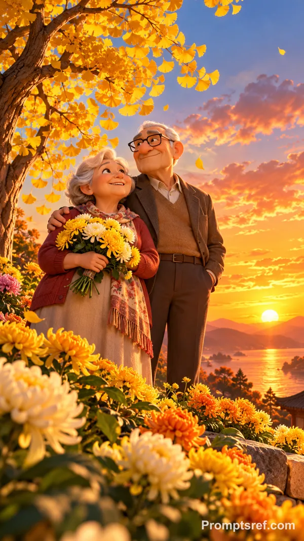 Весенний праздник солнца в стиле Pixar снизу