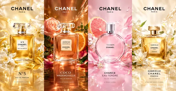Четыре аромата Chanel в драгоценном сиянии стекла