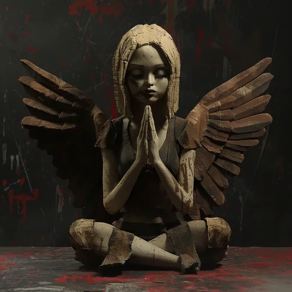 Example of an image generated using the prompt --sref 1909266816 in Midjourney with Street art, black, Red, Claymation, Dark fantasy style 4