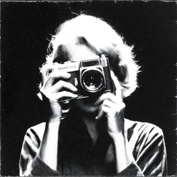 Белокурая фотограф в силуэте 1975 года