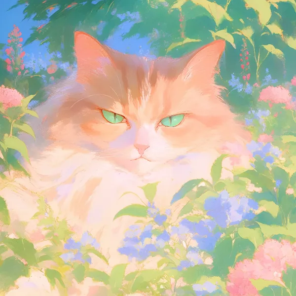 Кот на чистом фоне