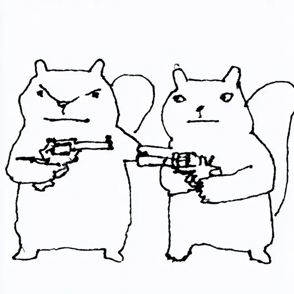 Две вооружённые белки