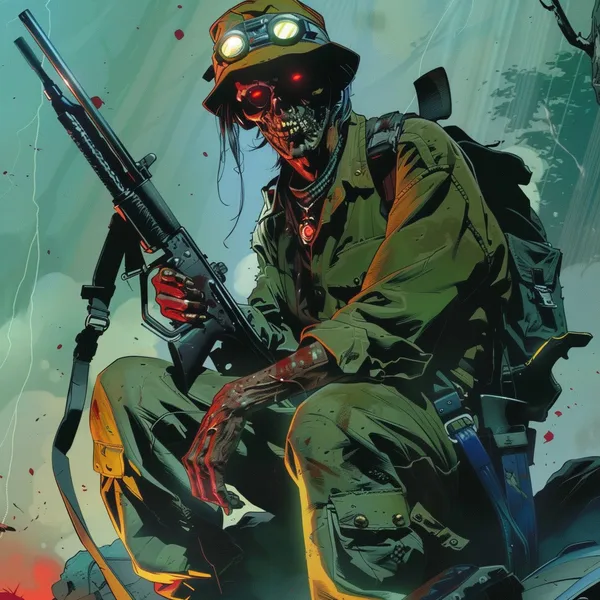 Охотник на зомби в стиле pulp