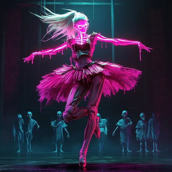 Example of an image generated using the prompt --sref 1844 in Midjourney with Purple, Cyberpunk, Dark fantasy style 3