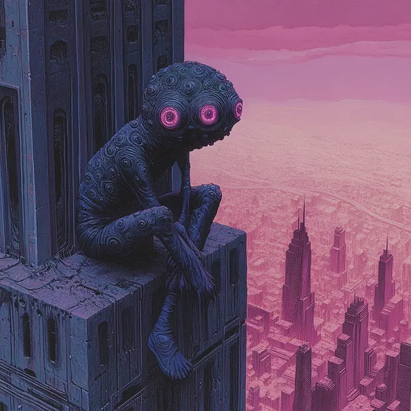 Example of an image generated using the prompt --sref 1967968829 in Midjourney with Anime, Purple, Dark fantasy style 3