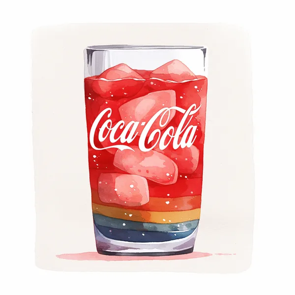 Стакан Coca-Cola с радужным градиентом