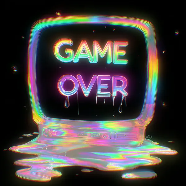 Глитч-заголовок GAME OVER