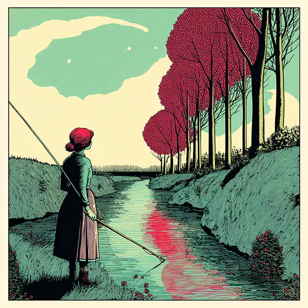 Example of an image generated using the prompt --sref 2089872733 in Midjourney with Coloring book, Illustration, Vintage, Line art style 4