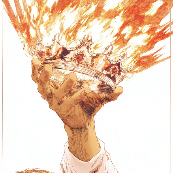 Hand Raising a Crown of Fire