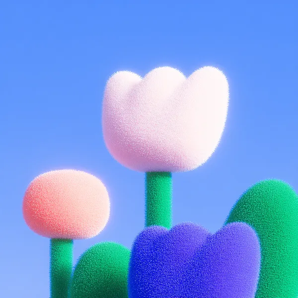 Плюшевый летний сад в 3D