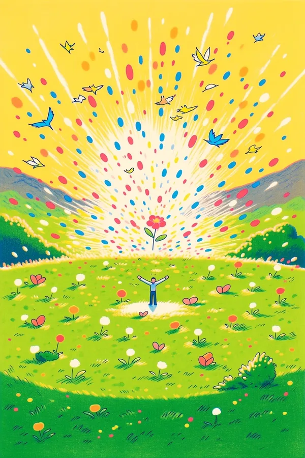 金色花朵复苏枯萎大地