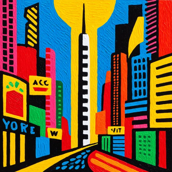 Example of an image generated using the prompt --sref 2427121643 in Midjourney with Yellow, Flat vector style 4