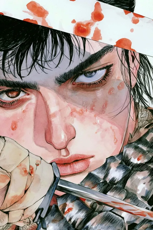 Example of an image generated using the prompt --sref 2756663120 in Midjourney with Manga art, Illustration, Ink and watercolor, Dark fantasy, Surrealistic style 2
