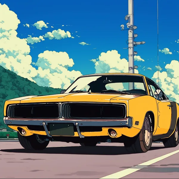 Чёрный Dodge Charger 1970-х с раллийными полосами