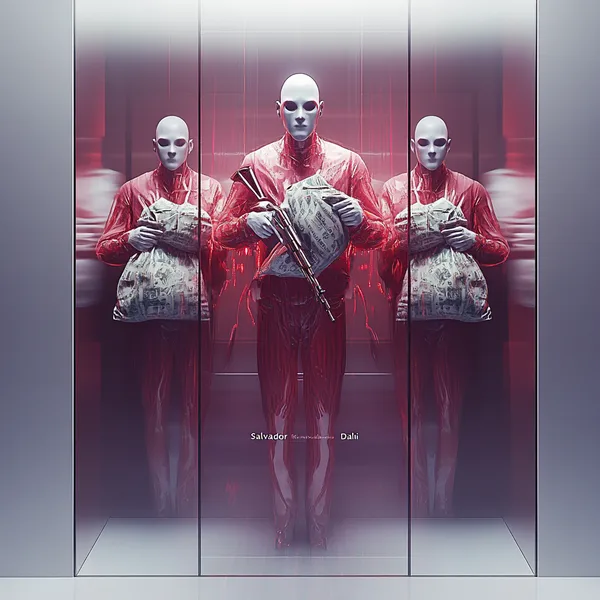 Example of an image generated using the prompt --sref 3008081102 in Midjourney with Red, Sci-fi, Film, Cyberpunk style 1