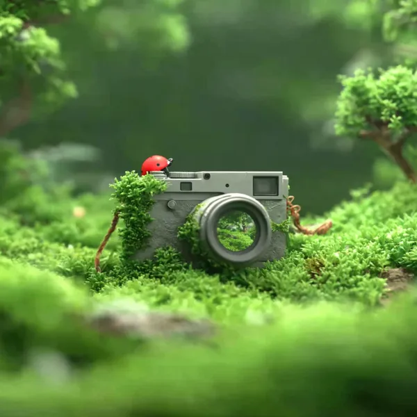 Фетровая камера с красной божьей коровкой