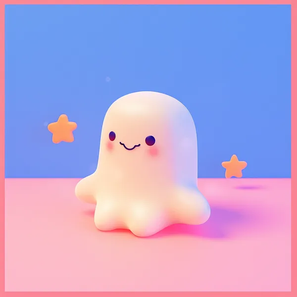 Example of an image generated using the prompt --sref 3556861680 in Midjourney with 3D, Pink, Cute, Minimalism, Gradient style 2