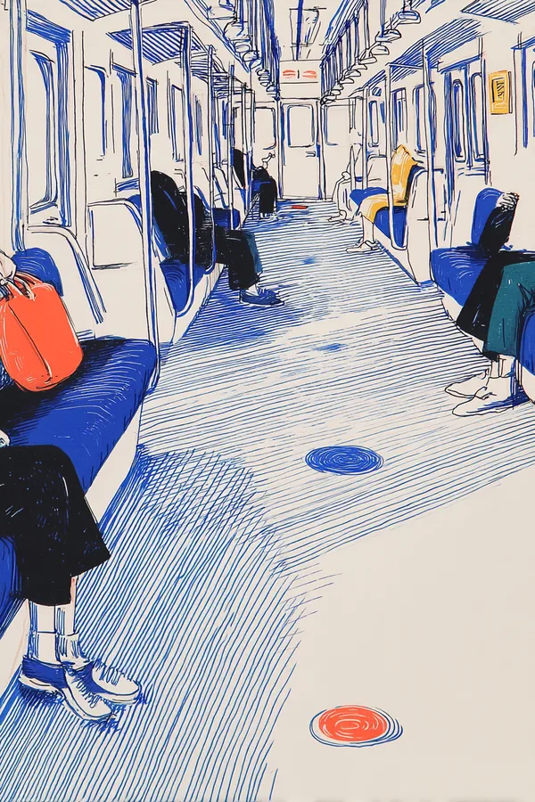 Example of an image generated using the prompt --sref 3799958527 in Midjourney with Illustration, Line art, Blue style 3