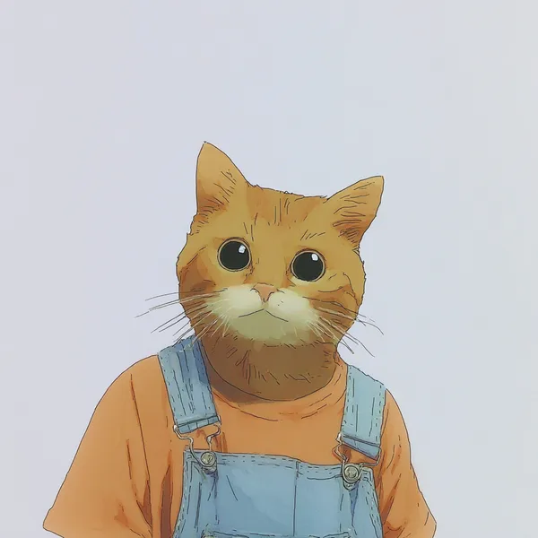 Кот в оранжевом комбинезоне