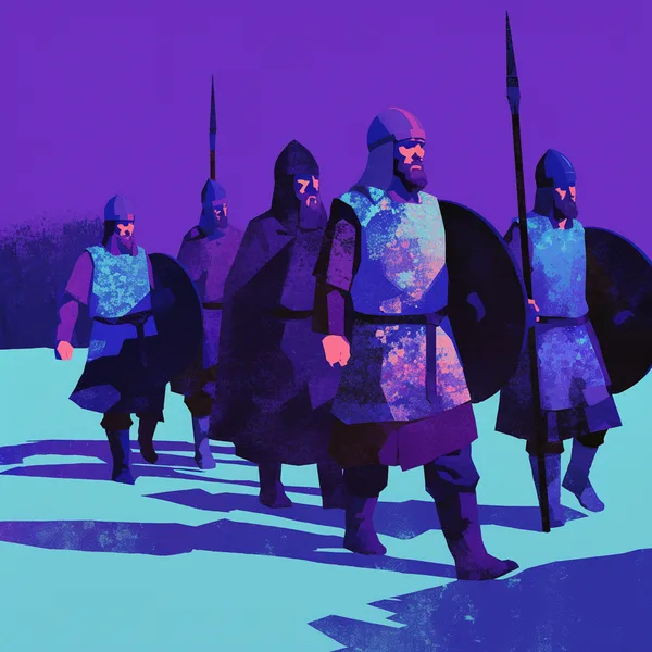 Example of an image generated using the prompt --sref 4114158294 in Midjourney with Purple, Flat vector, Illustration style 2