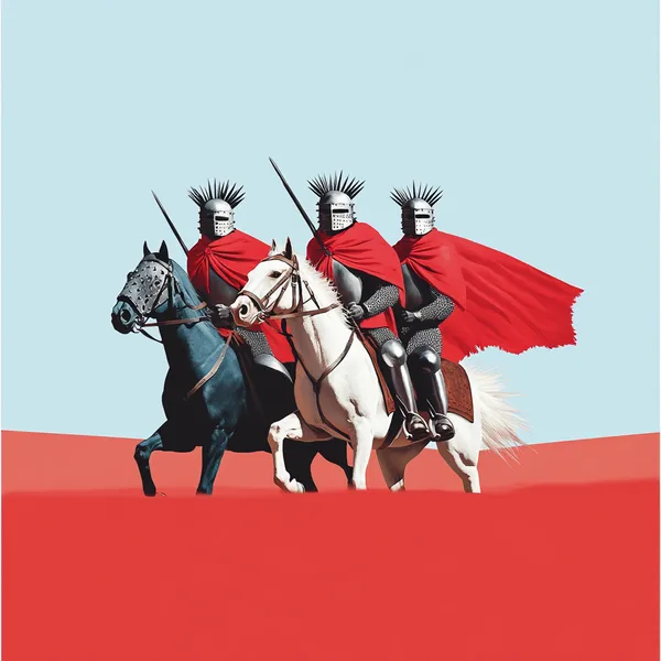 Example of an image generated using the prompt --sref 4248876758 in Midjourney with Red, Vector, Minimalism style 4