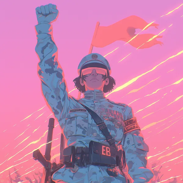 Example of an image generated using the prompt --sref 499 in Midjourney with Anime, Pink style 2