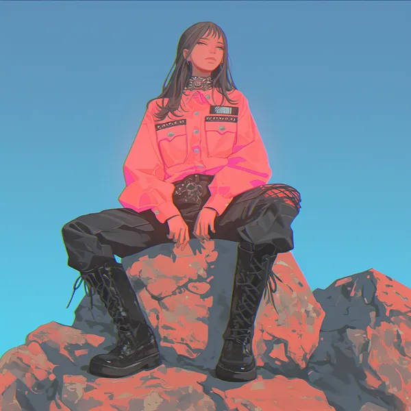 Example of an image generated using the prompt --sref 499 in Midjourney with Anime, Pink style 4