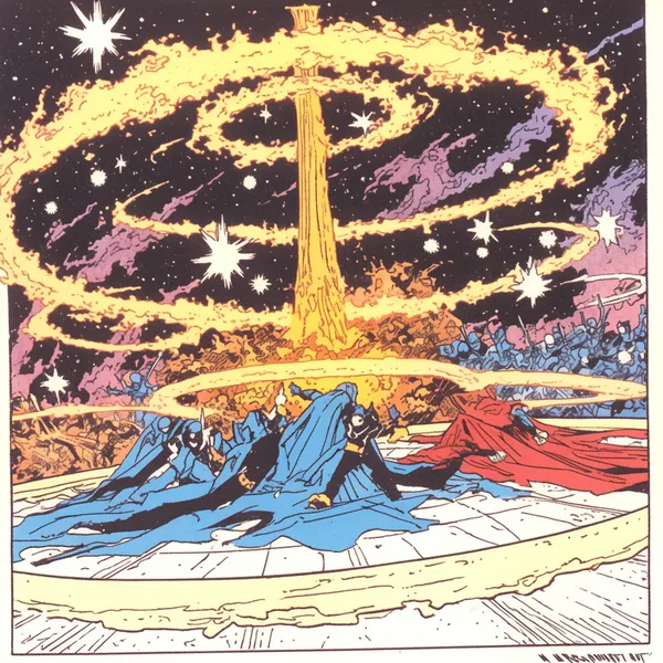 Example of an image generated using the prompt --sref 514593424 in Midjourney with Comic book, Manga art, Yellow, Vintage style 3