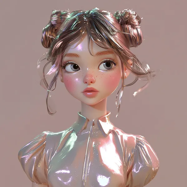 Девушка-чиби в 3D