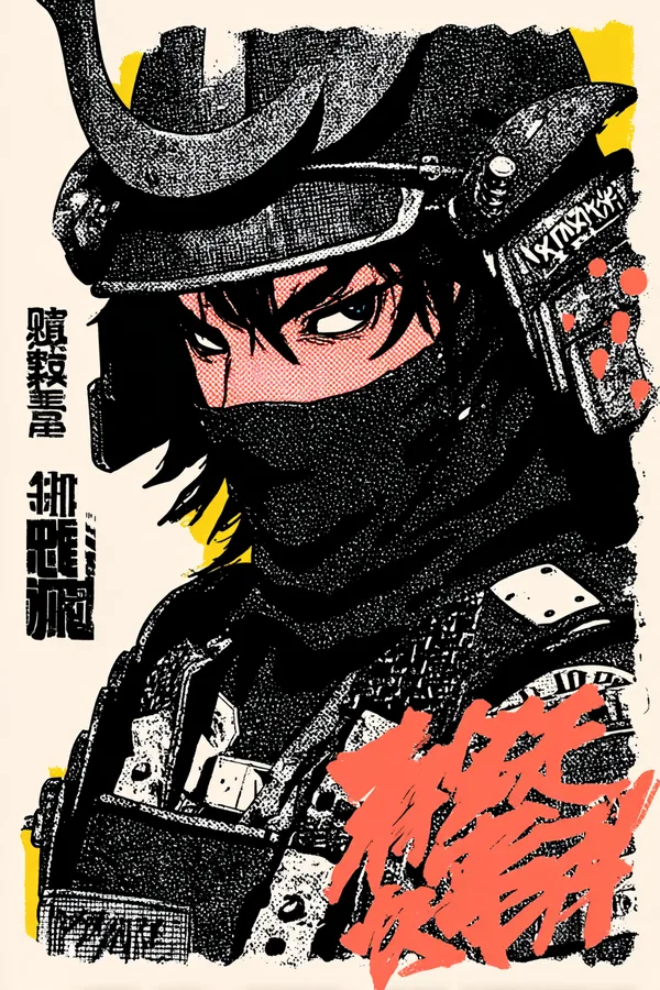 Example of an image generated using the prompt --sref 97419416 in Midjourney with Poster design, Illustration, Anime, Comic book style 2
