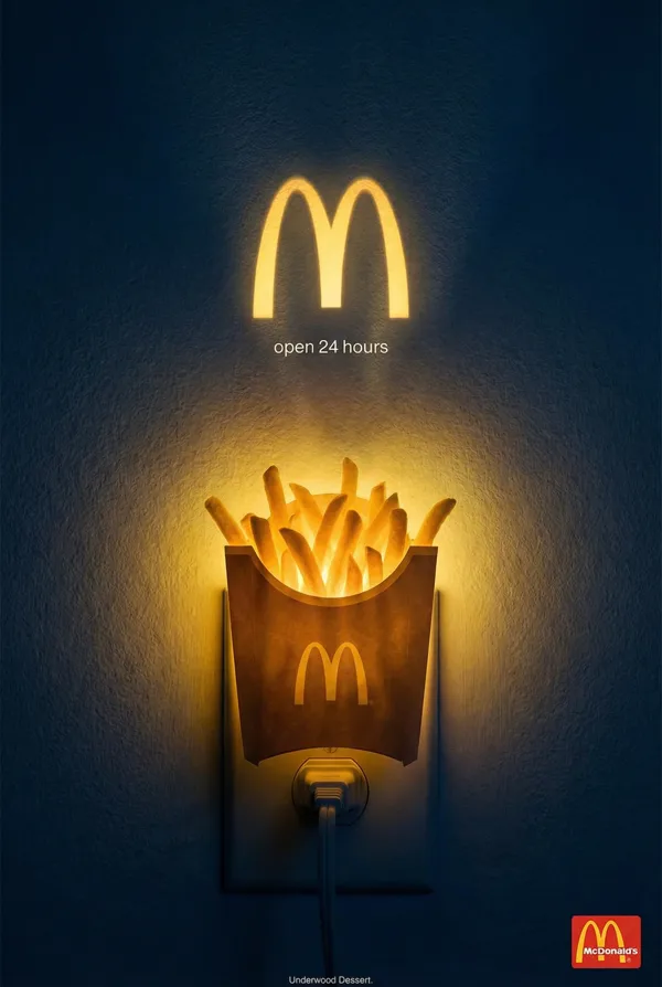 Постер со светящимся ночником из картофеля фри McDonald’s