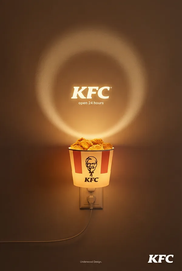Постер с ведёрком KFC в виде ночника