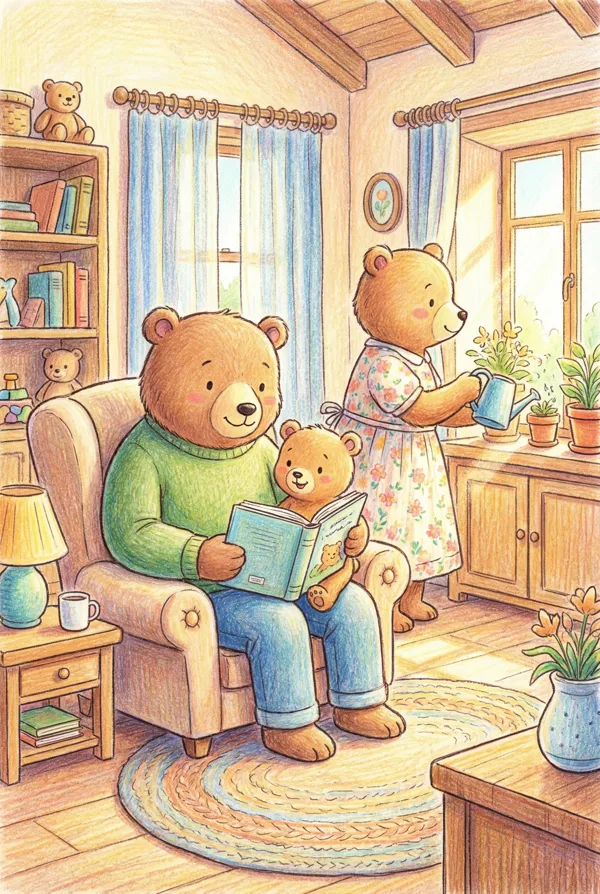 Шаблон уютной иллюстрации в стиле детской книги
